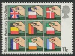 Great Britain 1979 Mi 790 YT 889 ** National Flags Into Ballot Boxes-1st Direct Elections Eur. Assembly / Direktwahlen - Instituciones Europeas
