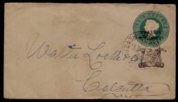 NICE CLEAN OBLIT. BRITISH INDIA QUEEN VICTORIA HALF ANNA USED COVER FROM GWALIOR TO CALCUTTA DATED: 1898 - 1882-1901 Impero