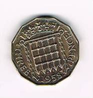 GREAT BRITAIN  3  PENCE  1958 - F. 3 Pence