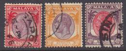 ## Straits Settlements 1936 Mi. 200-02 King König George V. & Kokospalmen - Straits Settlements