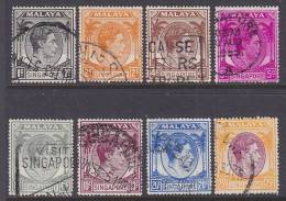 ## Singapore 1937-38 Mi. 1-2 C, 4-6 C, 9 C, 13, 14 C King König George VI. & Kokospalmen Perf. 17½ X 18 - Singapore (...-1959)