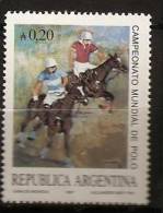 Argentine Argentina 1987 N° 1566 ** Sport, Polo, Championnats Du Monde, Tableau, Alejandro Moy, Chevaux, Animaux - Ongebruikt