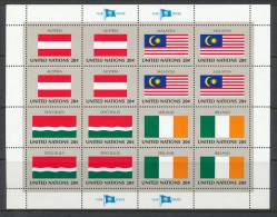 UN New York 1982 Michel 397-412, Flags-series, 4 Se-tenant Sheets, MNH - Blocchi & Foglietti