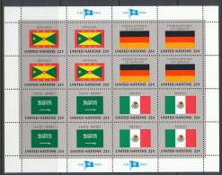 UN New York 1985 Michel 472-487, Flags-series, 4 Se-tenant Sheets, MNH** - Blocks & Kleinbögen