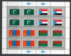 UN New York 1987 Michel 524-539, Flags-series, 4 Se-tenant Sheets, MNH** - Blocks & Kleinbögen