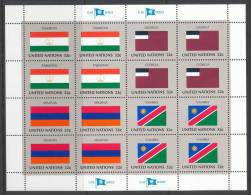 UN New York 1997 Michel 722-729, Flags-series, 2 Se-tenant Sheets, MNH** - Blocchi & Foglietti