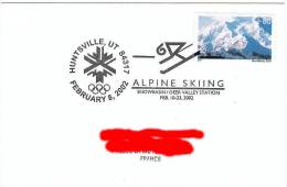 USA Cachet Officiel Official Handstamp Postmark Salt Lake City Winter Olympics Games Ski Alpin Alpine Skiing - Hiver 2002: Salt Lake City
