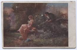 H. ZATZKA, Lovers, Art  Postcard - Zatzka