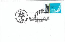 USA Cachet Officiel Official Handstamp Postmark Salt Lake City Winter Olympics Games Bobsleigh - Winter 2002: Salt Lake City