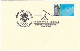 USA Cachet Officiel Official Handstamp Postmark Salt Lake City Winter Olympics Games Freestyle Skiing Ski Acrobatique - Winter 2002: Salt Lake City