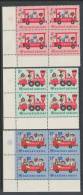 UN New York 1966 Michel 171-173, Blocks Of 4 With Lable In LowerLeft Corner, MNH** - Blocchi & Foglietti