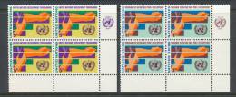 UN New York 1967 Michel 174-175, Blocks Of 4 With Lable In Lower Right Corner, MNH** - Blocs-feuillets