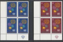 UN New York 1967 Michel 177-178, Block Of 4 With Lable In Lower Left Corner, MNH** - Blocs-feuillets