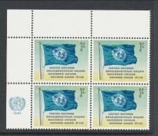 UN New York 1961 Michel # 100, Block Of 4 With Lable In Upper Left Corner, MNH** - Blocchi & Foglietti