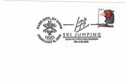 USA Official Handstamp Postmark Salt Lake City Winter Olympics Games Cross Country Ski De Fond + Saut A Ski Jumping - Winter 2002: Salt Lake City