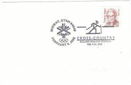 USA Official Handstamp Postmark Salt Lake City Winter Olympics Games Cross Country Ski De Fond & Biathlon See Back Cover - Inverno2002: Salt Lake City