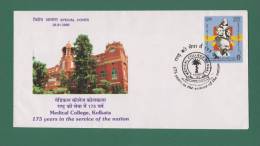 INDIA 2009 SPECIAL COVER MEDICAL COLLEGE KOLKATA 175 YEARS OF SERVICE, EMBLEM , GANDHI , MOTHER TERESA , LINCOLN - Lettres & Documents