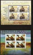 Australie 1993 - 1994  2 BF ** Parcs Nationaux, Surchargé, Hong-Kong 98, Canards, Ducks, Protection De La Nature - Ungebraucht