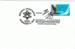 USA Cachet Officiel Official Handstamp Postmark Salt Lake City Winter Olympics Games Combiné Nordique Nordic Combined - Invierno 2002: Salt Lake City