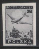 POLAND 1946 AIRMAIL PLANES AIRPLANES BLACK PRINT  MNH Flight Transport Warsaw Raised To Ground Via Nazi Germany WW2 - Proeven & Herdruk