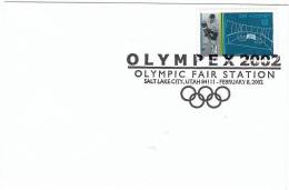 USA Cachet Official Handstamp Postmark Salt Lake City Winter Olympics Games Exhibition Olympex Exposition Philatélique - Invierno 2002: Salt Lake City