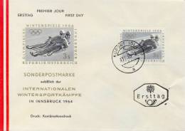 Austria 1963 FDC Tobogganing IX Olympic Winter Games Innsbruck 1964 - Invierno 1964: Innsbruck