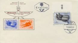 Austria 1963 FDC Bob IX Olympic Winter Games Innsbruck 1964 - Inverno1964: Innsbruck