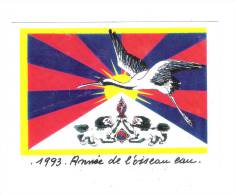 Cpsm Le Drapeau National Du TIBET - Année De L'oiseau Eau - Pour La Liberté 22 Février 1993 1994 - Tibet