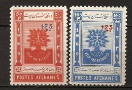 Afghanistan Afghanes 1961 N° 518 / 9 ** Année Mondiale Du Réfugié, Arbre, Surchargés - Afghanistan