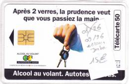TELECARTE 50 U @ SECURITE ROUTIERE ALCOOL AU VOLANT ERREUR DE DATE  09/1996 Côte 24 Euro @  + Ou - 60 000 Ex - Errors And Oddities