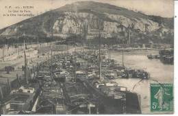 PENICHE - ROUEN - Le Quai De Paris Et La Côte Ste Catherine - Péniches