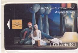 TELECARTE 50 U @ VARIETE 2° Logo Moréno Décalé - FLUTE ENCHANTEE - MOZARD @ Puce GEM - 11/1994 - Fehldrucke