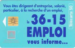 TELECARTE 50 U @ VARIETE Points Sous Le A @ Minitel 36 - 15 EMPLOI @ Puce SO3 - 05/1996 - Errors And Oddities