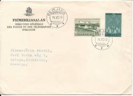 Iceland Cover Sent To Sweden Reykjavik 4-7-1960 (there Is A Tear In The Right Side Of The Cover) - Lettres & Documents