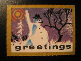 Greetings Snow Pipe Pipa Tabac Tobacco Tabaco Tabak Smoking Health Sante Vignette Poster Stamp Label Viñeta - Tabacco