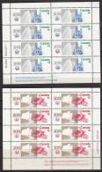 Canada 1976 Olympic Sites, Full Sheets, Mint No Hinge, Sc# 687-688 - Nuevos