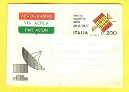 1977 - ITALIA - AEROGRAMMA  SATELLITE SIRIO # A.9 NUOVO - Correo Aéreo