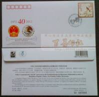 PFTN.WJ2012-11 CHINA-MEXICO DIPLOMATIC COMM.COVER - Lettres & Documents