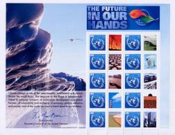 ONU New-York 2007 - Feuille De Timbres Personnalisés "The Future In Our Hands" Changement De Climat ** - Blocs-feuillets