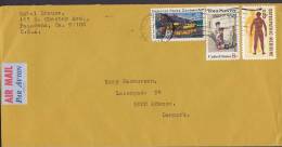 ## United States Airmail Par Avion Label PASADENA 1972 Cover To  Denmark Tom Sawyer Osteopathic Medicine Christmas Seals - 3c. 1961-... Briefe U. Dokumente