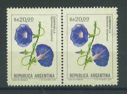 VEND TIMBRE D ´ ARGENTINE , N° 1435 EN PAIRE + VARIETE : TRAITS BLEUS VERTICAUX !!!! - Usados