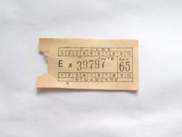 ROMANIA-ITB TICKET,65 BANI,1975-1980 PERIOD - Europe