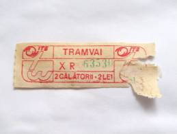 ROMANIA-ITB TRAMWAY TICKET,2 LEI,1985-1995 PERIOD - Europe