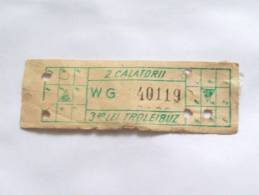 ROMANIA-ITB TROLEYBUS TICKET,3 LEI,1985-1995 PERIOD - Europe