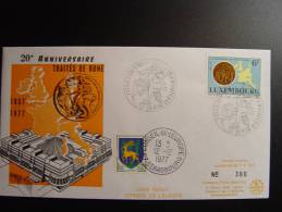 LUXEMBOURG CONSEIL DE L´EUROPE 20e ANNIVERSAIRE TRAITES DE ROME  TIRAGE LIMITE NUMEROTE 750 Ex. FDC LIMITED EDITION - FDC