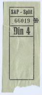 Bus Ticket, SPLIT, Dalmazia, Croatia, About 1930. - Europe