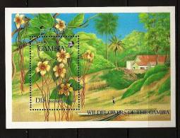 Gambie Gambia 1987 N° BF 36 ** Fleurs Sauvages, Réserve D´Abuko, Strophantus Preussii, Arbre, Porteuse D´eau, Village - Gambia (1965-...)