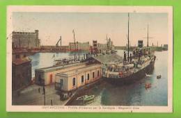 CIVITAVECCHIA PONTILE D'IMBARCO PER LA SARDEGNA CARTOLINA FORMATO PICCOLO VIAGGIATA NEL 1930 - Civitavecchia