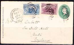 O)1894 UNITED STATES, COLUMBUS IN SIGHT OF LAND,LANDING OF COLUMBUS,WASHINGTON.COVER TO ENGLAND. - Storia Postale