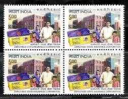 INDIA 2012 60th Anniv. Employees State Insurance Corporation, Block Of 4,  MNH(**) - Ongebruikt